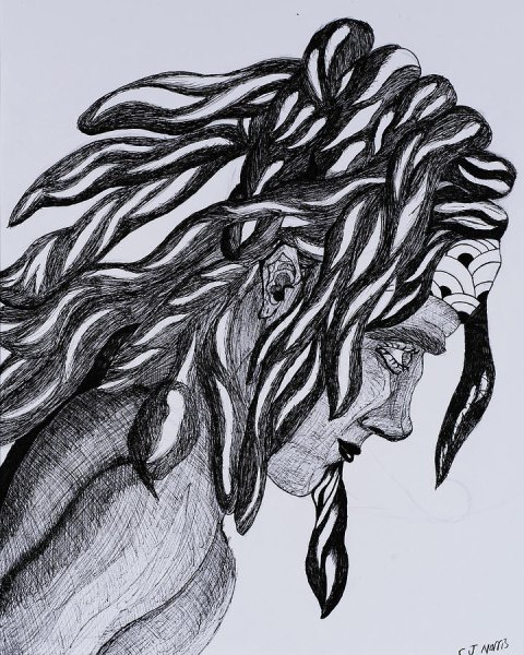 Дреды карандашом