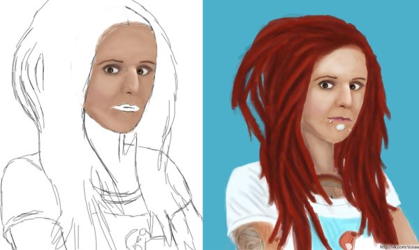 Рисование волос на графическом планшете