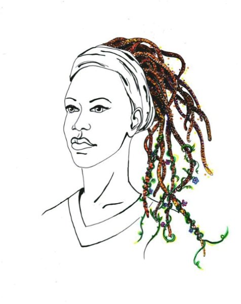 Рисунки ручкой причёски дреды