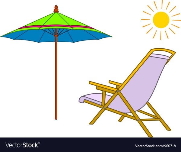Зонт лежак нарисованный