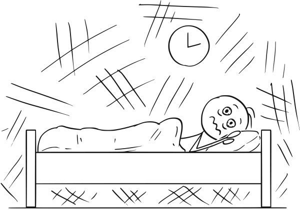 Человек лежит на кровати рисунок