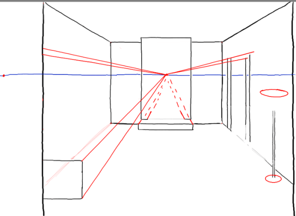 Поэтапное рисование комнаты