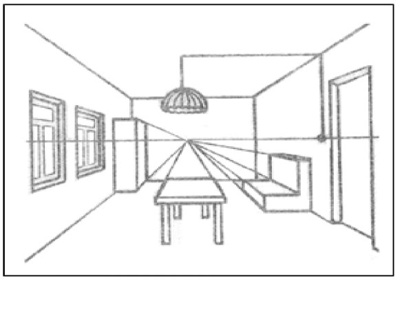 Интерьер с одной точкой схода
