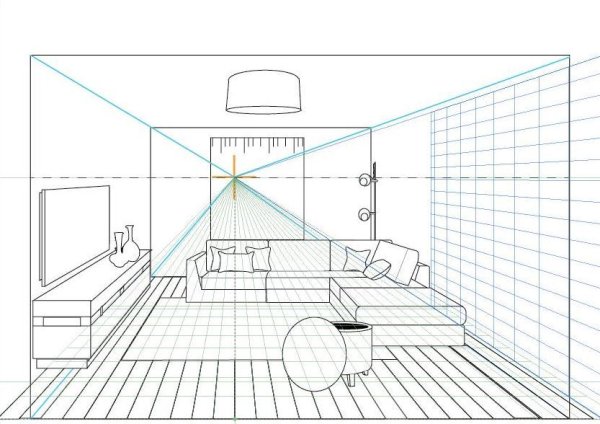 Комната референс перспектива