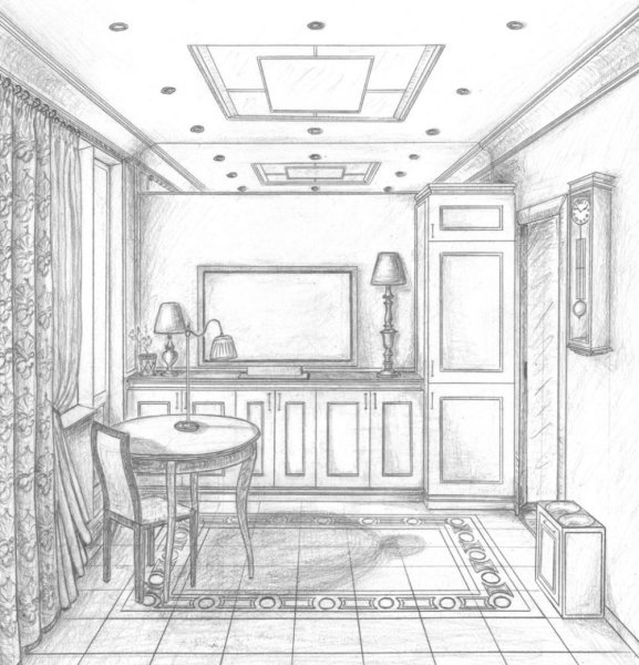 Эскиз интерьера класса