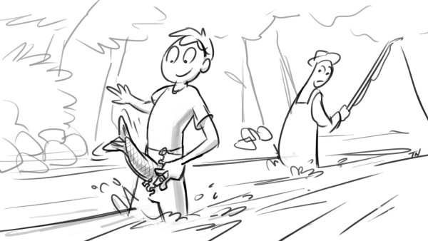 Рыбак рисунок