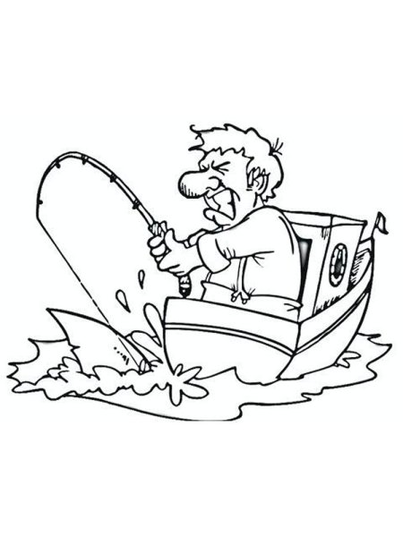 Раскраска рыбалка для детей