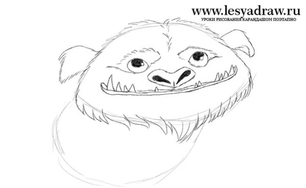 Чудовище для детей поэтапно