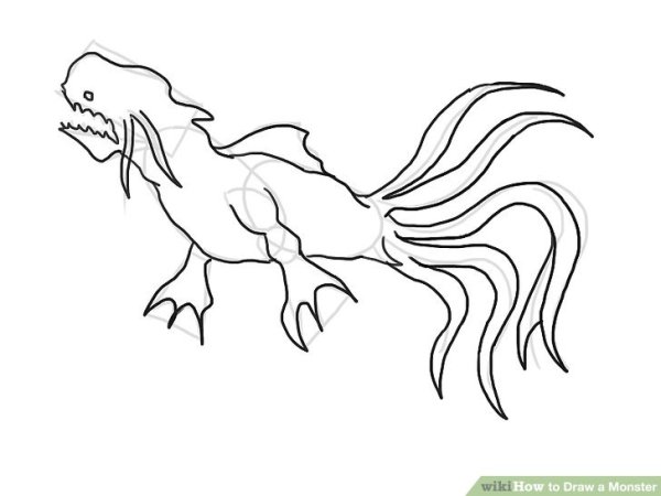 Рисунки морского чудовища легкие