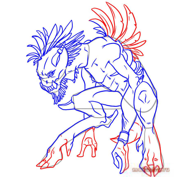 Поэтапное рисование монстров