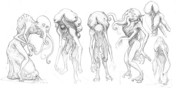 Скетчи монстров карандашом