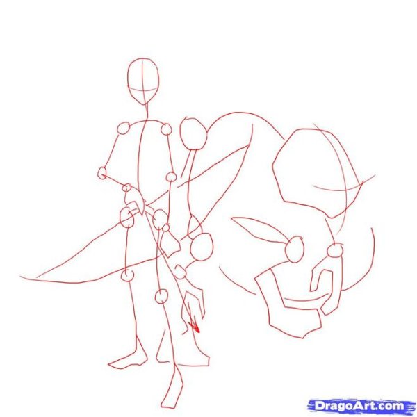 Нарисовать охотника поэтапно