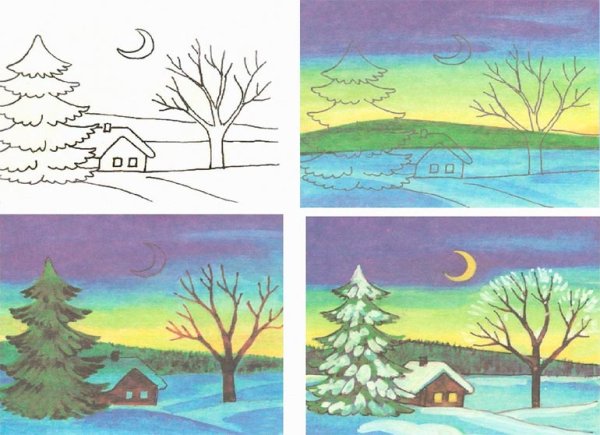 Поэтапное рисование нейзашь