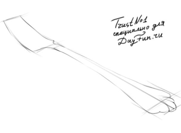 Поэтапный рисунок ложки