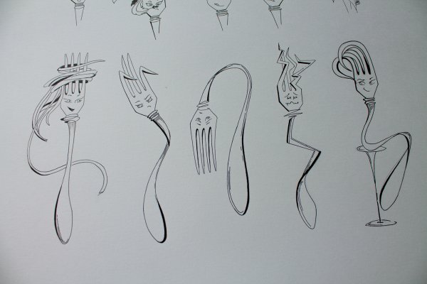 Вилка карандашом