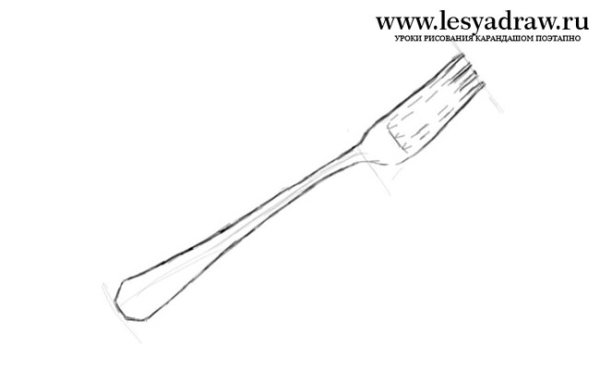 Вилка карандашом поэтапно