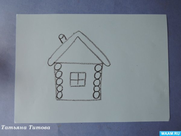 Нарисовать дом на курьих ножках