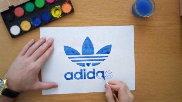 Значок адидас карандашом