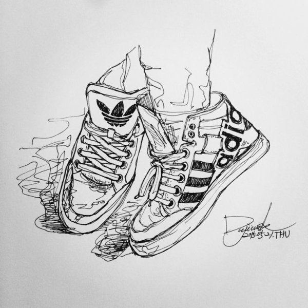 Адидас рисунок карандашом