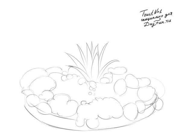 Клумба карандашом