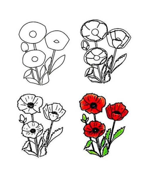 Простые цветы для рисования