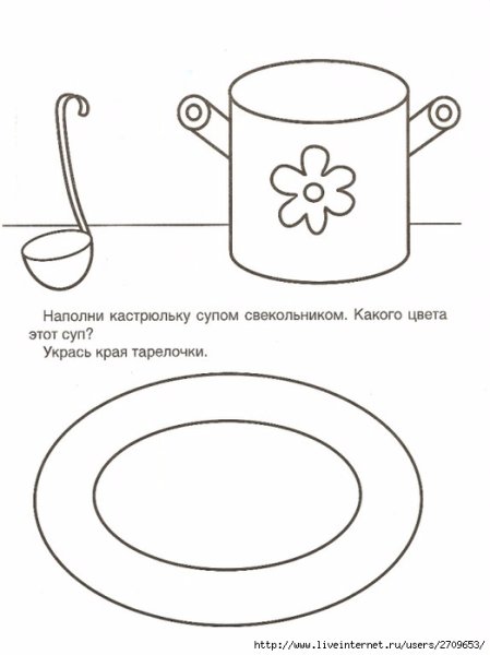 Схема рисования посуды для детей