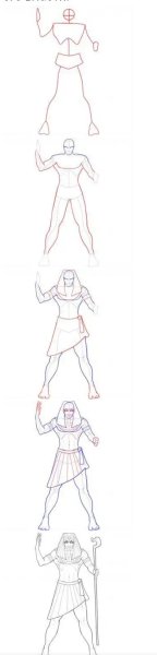 Нарисовать фараона поэтапно