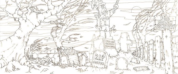 Рисунки для срисовки кладбище карандашом
