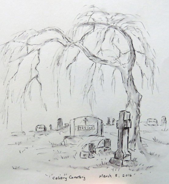 Кладбище рисунок карандашом для начинающих