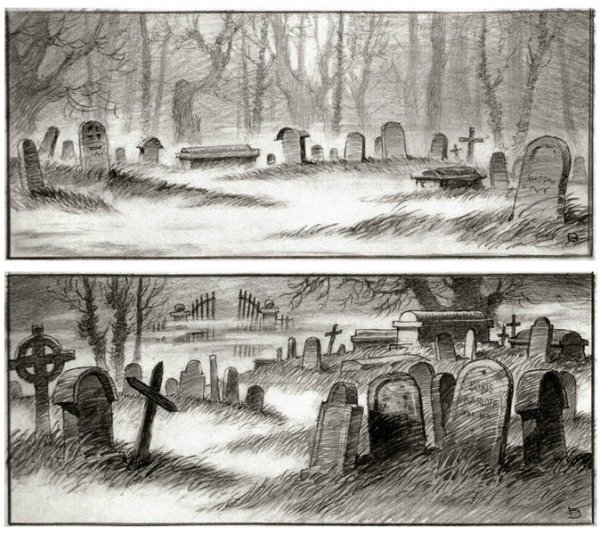 Кладбище карандашом