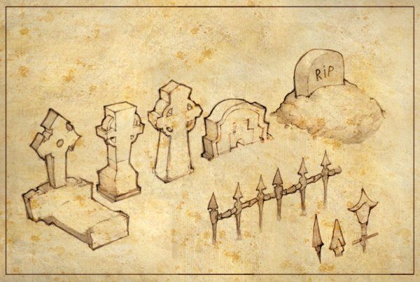 Кладбище нарисованное
