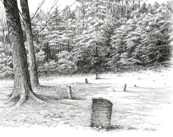 Погост рисунок карандашом