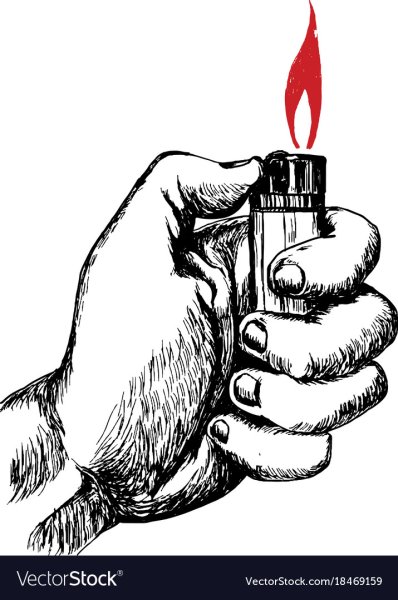 Тату зажигалка эскиз