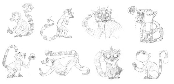 Лемур пошагово рисунок