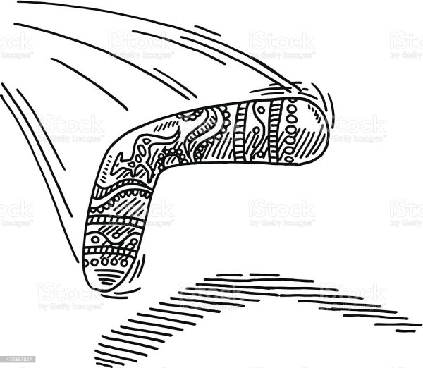 Человек с бумерангом раскраска