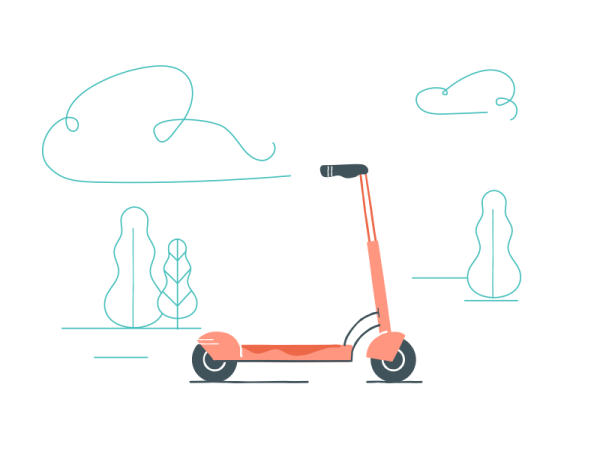 Самокат схематично