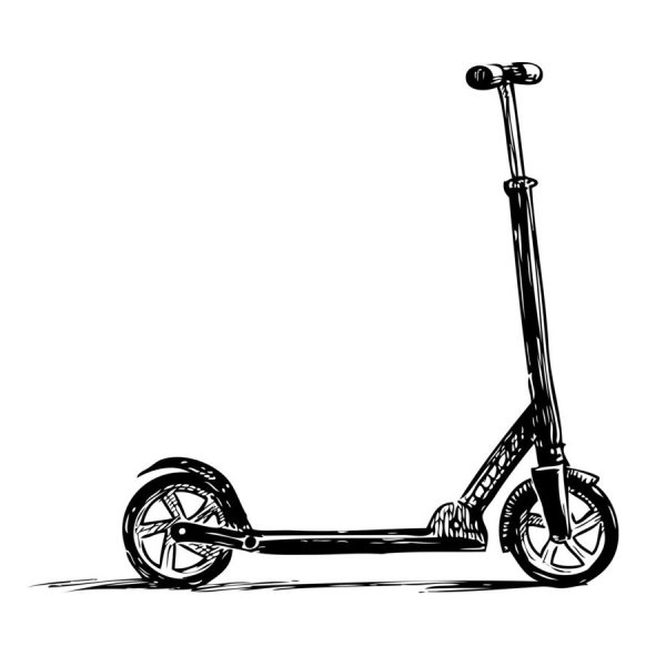 Электросамокат карандашом