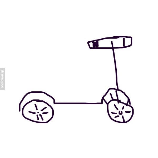 Рисунок самокат пошагово