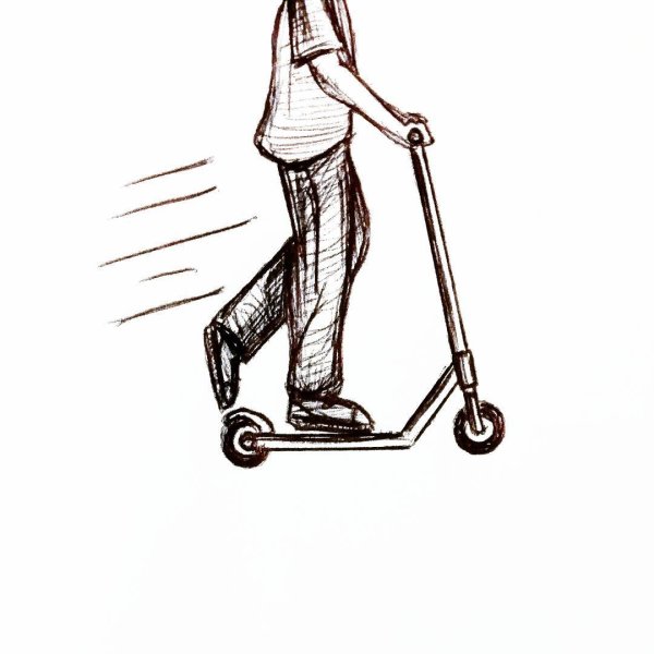 Самокат рисовать