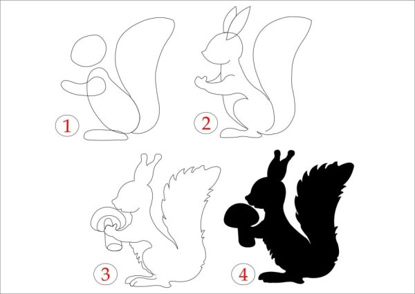 Рисование силуэта поэтапно