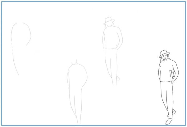 Пошагово нарисовать человека