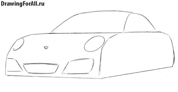 Рисунки машин карандашом порш