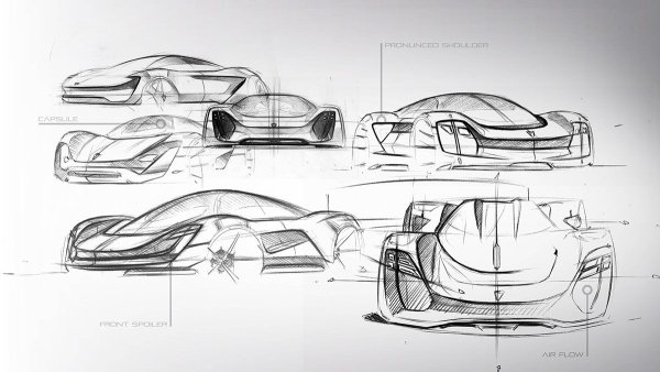 Графический эскиз Порше