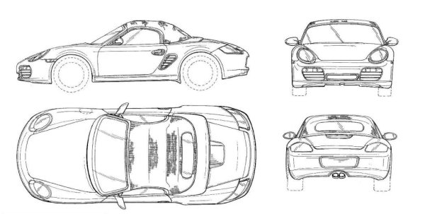 Порше Бокстер чертежи