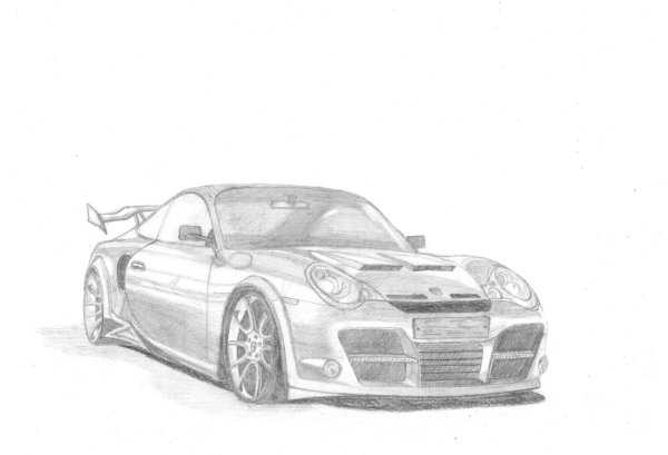 крутые рисунки карандашом автомобилей porsche 911