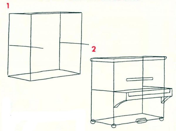 Рисуем пошагово мебель