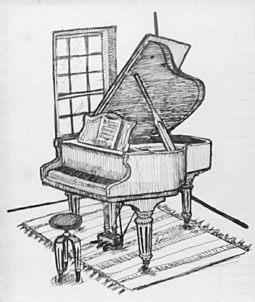 Дом пианино рисунок