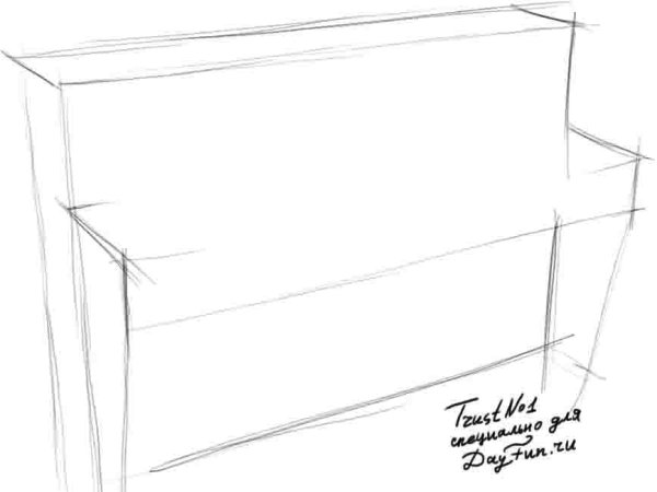 Нарисовать фортепьяно пошагово