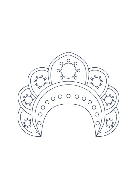 Кокошник для раскрашивания