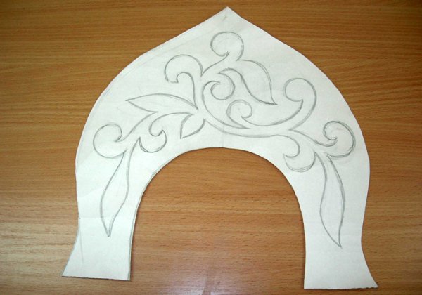 Кокошник трафарет для вырезания